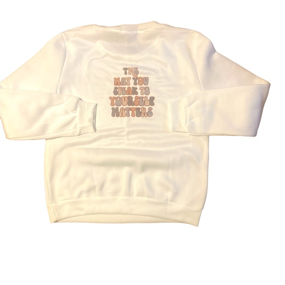 Positive Self Talk “babe” mental health graphic crewneck sweatshirt medium - Picture 8 of 11